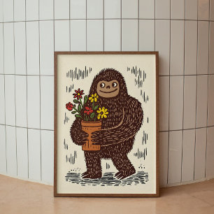 Pôster de Arte de Parede do Pé-Grande com Flores F