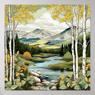 Poster de Arte de Parede Neutral na Paisagem das M