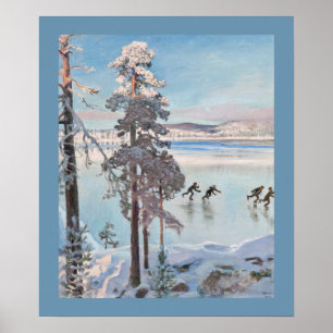 Poster de arte de "Patinadores" de Gallen-Kallela