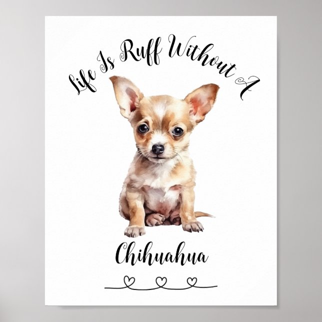 Poster de Arte de Pet Pet Chihuahua Personalizada (Frente)