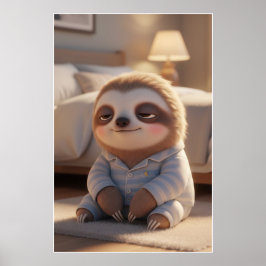 Poster de Arte de Pijama de Preguiça Sonolenta Fof