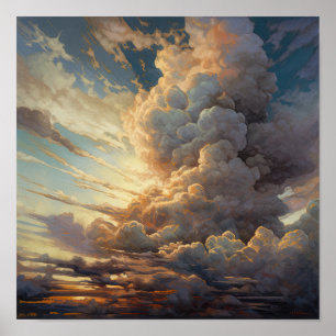 Pôster de Arte de Pintura de Nuvens ao Amanhecer