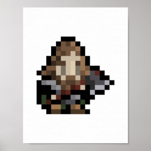 poster de Arte de Pixel 16x16 com anão de 8 bits