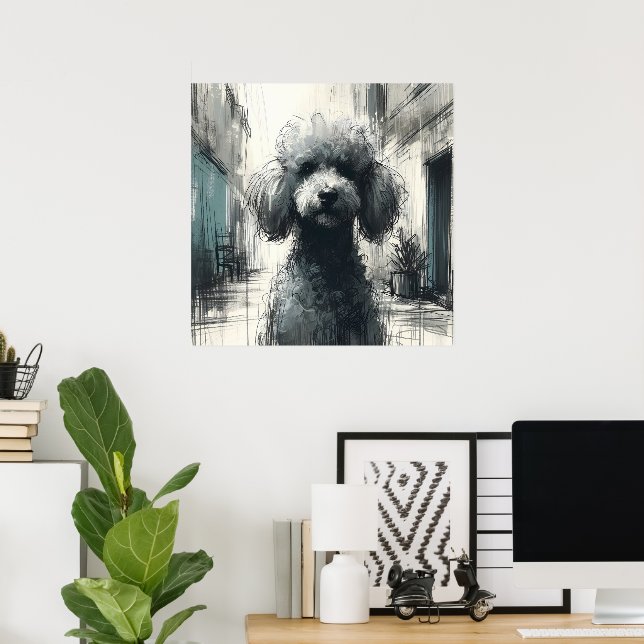 Pôster de Arte de Poodle  (Escritório em casa)