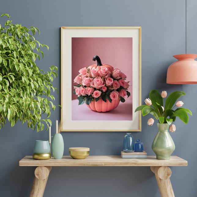 Poster de Arte de Pumpkin Pumpkin Flor do Hallowee (Criador carregado)