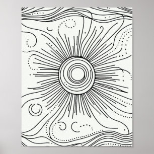 Pôster de Arte de Sol Abstrato Minimalista