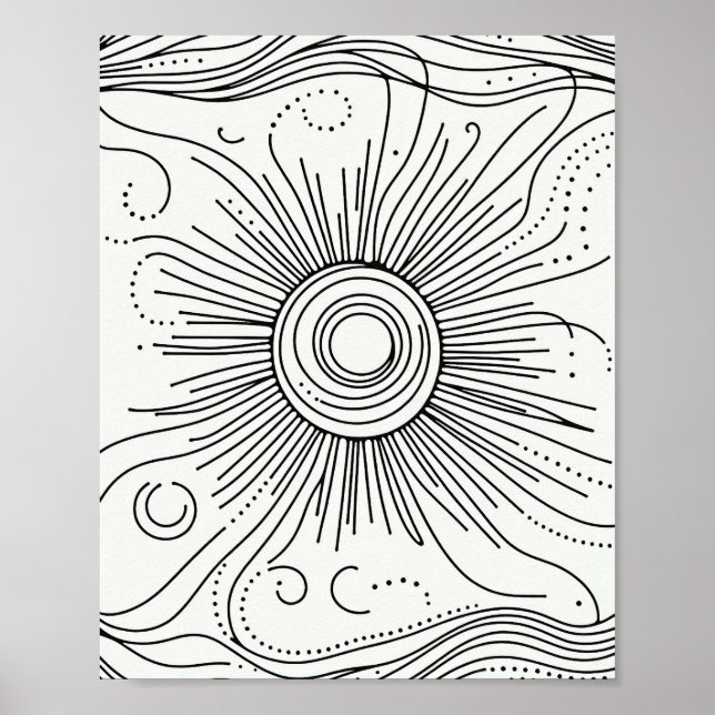 Pôster de Arte de Sol Abstrato Minimalista (Frente)