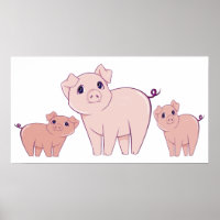 Poster de Arte de Três Porcos Bons