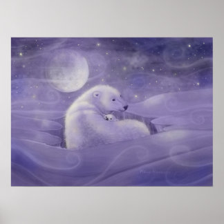 Pôster de Arte de Urso Polar do Inverno Suave
