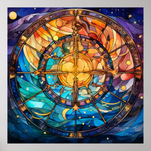 Poster de Arte de Vidro Celestial