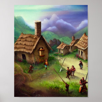 Poster de Arte Digital da Aldeia Cura