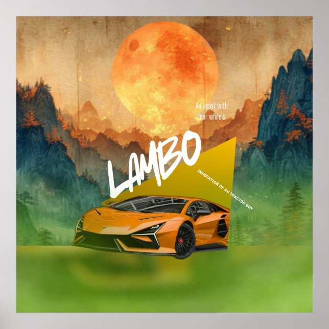 Poster de Arte Dinâmica de Parede de Carros de Esp (Frente)