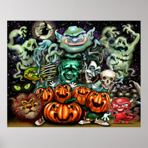 Poster de Arte Divertida do Halloween