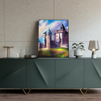 Poster de Arte do Castelo Colorido Bonito