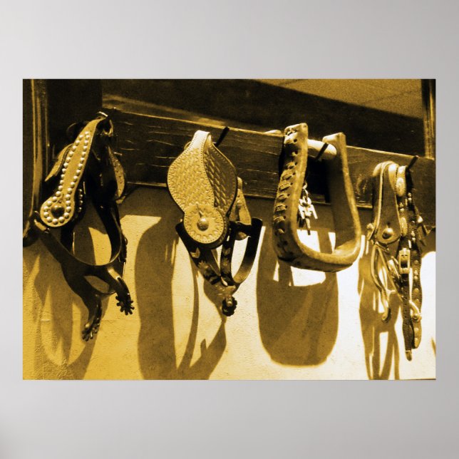 Poster de Arte do Cavalo do Cowboy Ocidental (Frente)