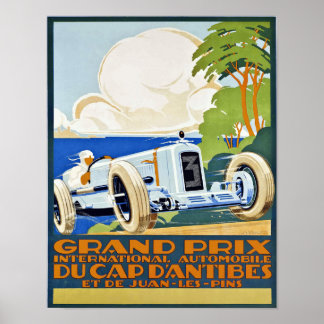 Poster de arte do grande prix art retro automobile