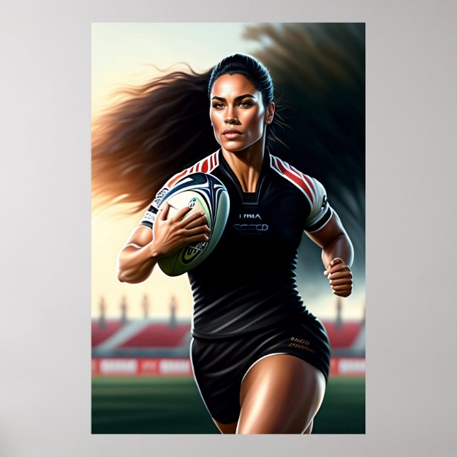 Poster de Arte do Jogador de Rugby (Frente)