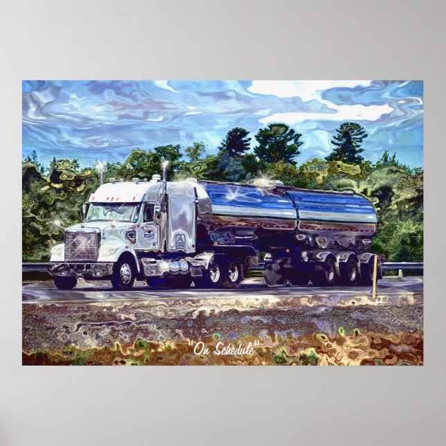 Poster de Arte do Piloto Petroleiro Branco Big Rig (Frente)