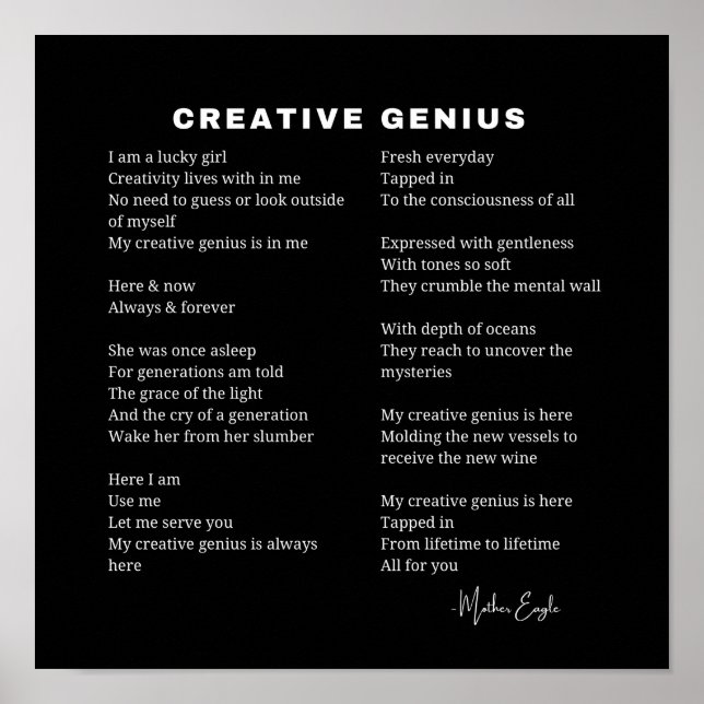 Poster de Arte do Poema Inspirativo do Genius (Frente)
