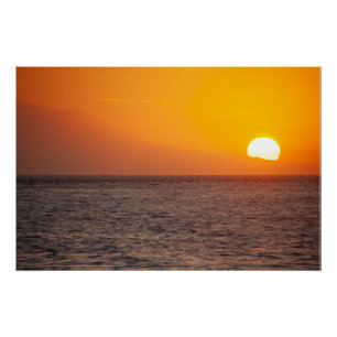 Pôster de Arte do Pôr do Sol Dourado de Nusa Penid