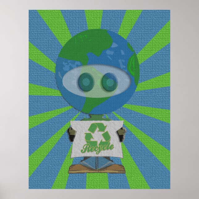Poster de arte do Reciclar do Dia da Terra (Frente)