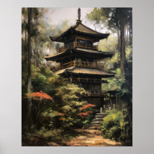 Poster de Arte do Templo Budista Japonês