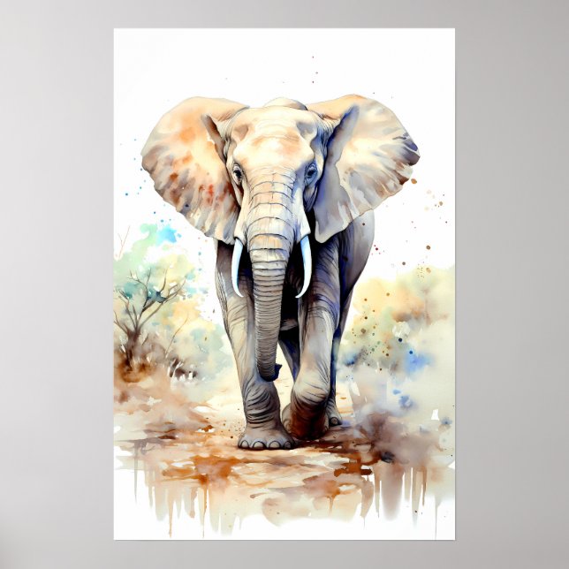 Poster de Arte Elefante - África - Muralha (Frente)