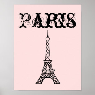 Poster de Arte em Parede Torre Eiffel de Paris Ros