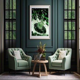 Pôster de Arte Emerald Green Milk Splash