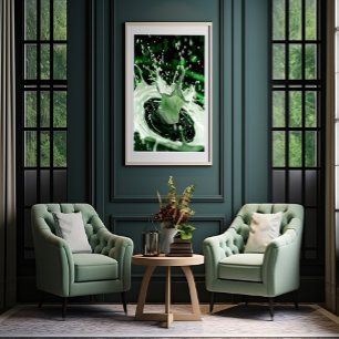 Pôster de Arte Emerald Green Milk Splash