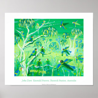 Poster de Arte: Emerald Parrots, Estação Banrock