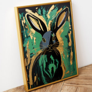 Poster de Arte Enquadrada no Coelho Negro