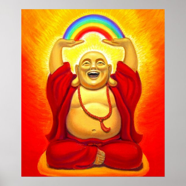 Poster de Arte Espiritual Buda Rindo (Frente)
