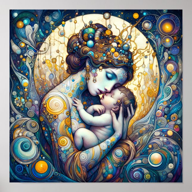 Poster de arte fantasia de mãe e filho (Frente)