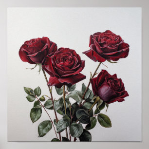 Poster de Arte Flor do Rosa vermelha
