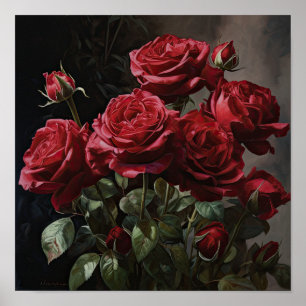Poster de Arte Flor do Rosa vermelha