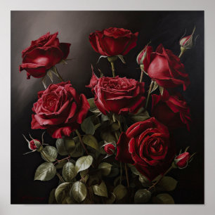 Poster de Arte Flor do Rosa vermelha
