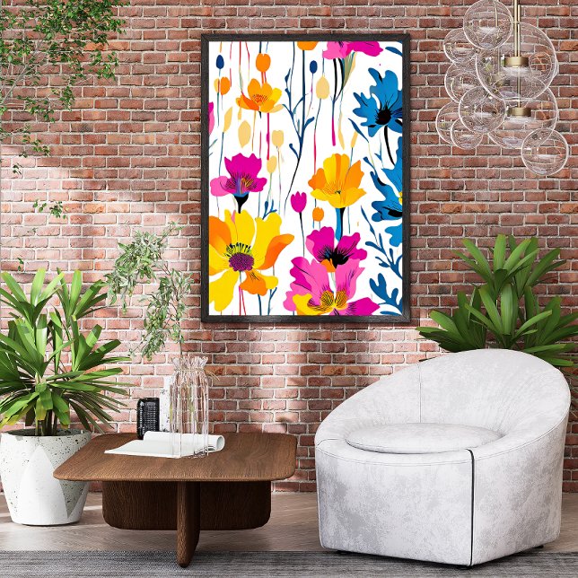Poster de Arte Floral Colorida Moderna Máxima (Criador carregado)