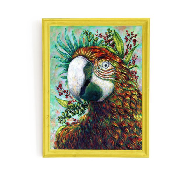 Poster de Arte Floral de Papagaio Tropical Fofo (Criador carregado)