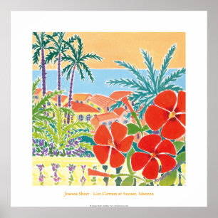 Poster de Arte: Flores Quentes no Sunset, Menton