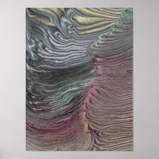 Pôster de Arte Fluida Abstrata – Camadas da Terra
