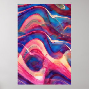 Pôster de Arte Fluida Abstrata para Parede de Casa