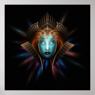 Poster de Arte Fractal da Rainha Riddian