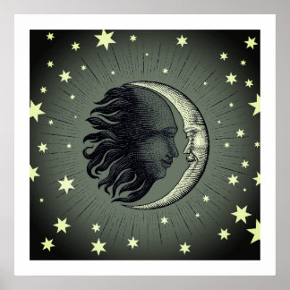 Poster de Arte Gráfica Sun E Moon