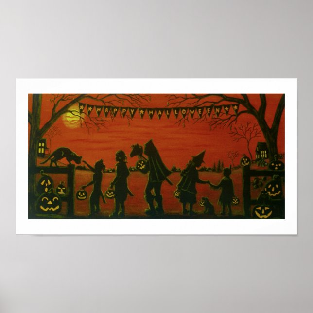 Poster de Arte Halloween "Happy Halloween" (Frente)