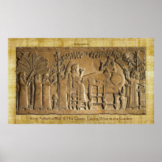 Poster de Arte Histórica do Rei Assírio Ashurbanip
