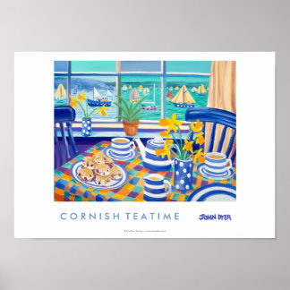 Poster de Arte: Hora do Chá Cornish. ( Cornish Blu