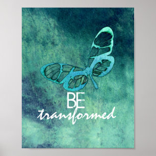 poster de arte inspiracional de borboletas seja tr