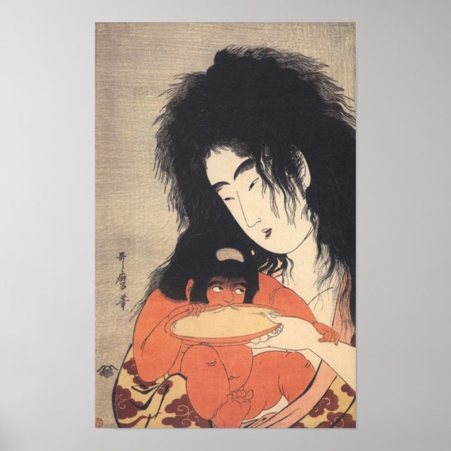 Poster de arte japonesa de Utamaro (Frente)