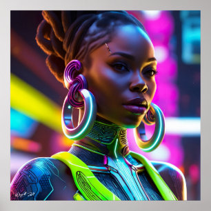 Poster de Arte Moderna afrofuturista africana